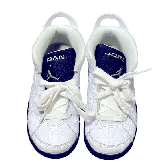 Kids Air Jordan 6 Retro Alligator White Sneakers Size 10C