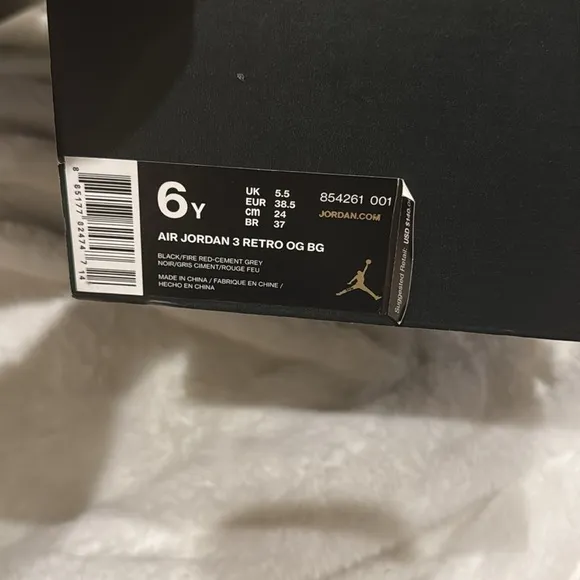 Kids Black and Gray Sneakers Air Jordan 3 Retro