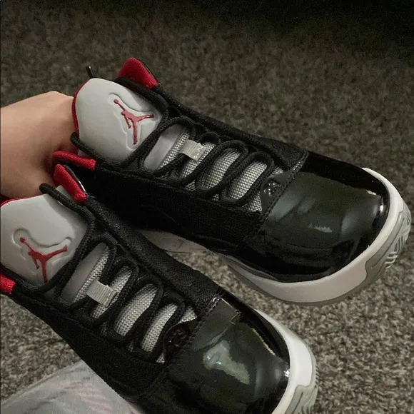Kids' Black and Red Jordan Sneakers