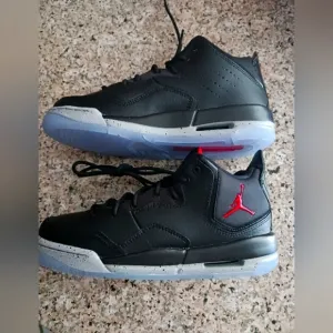 Kids Black and Red Jordan Sneakers