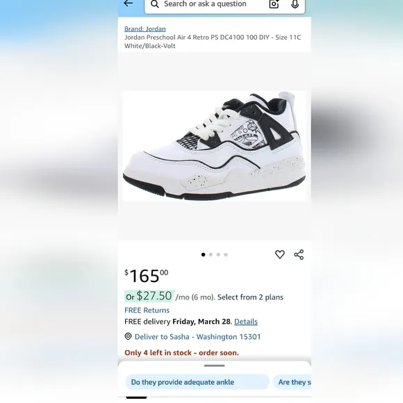 Kids White and Black Sneakers