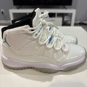 Kids White and Blue Jordan Sneakers
