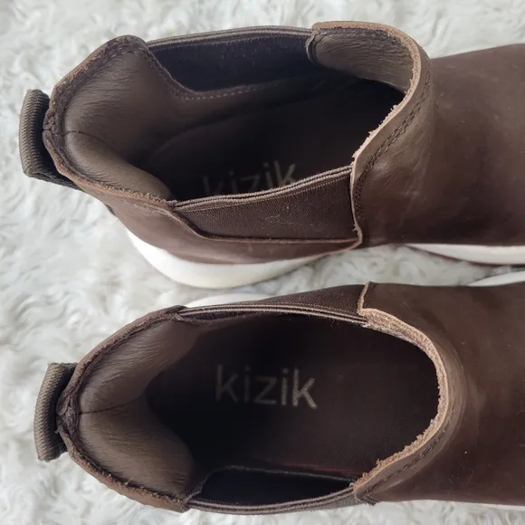 Kizik Toronto Brown Chelsea Boots Slip On Womens Size 6.5 Mens 5