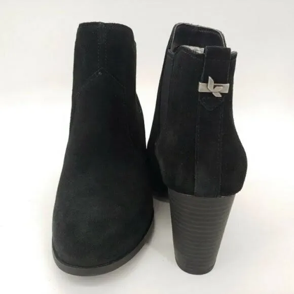 Koolaburra by Ugg Dvita black suede ankle chelsea heeled boots booties 7