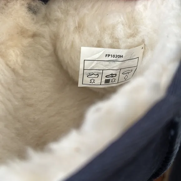 Koolaburra By UGG Navy Blue Suede Shearling Sherpa Lined Calf Boots Bow Accent
