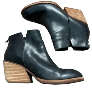 Kork-Ease Black Leather Slip on Zip up Boots Size 7.5