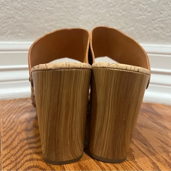 Kork-Ease Darra Leather Platform Heeled Sandals in Natural Size 11M