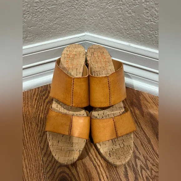 Kork-Ease Darra Leather Platform Heeled Sandals in Natural Size 11M