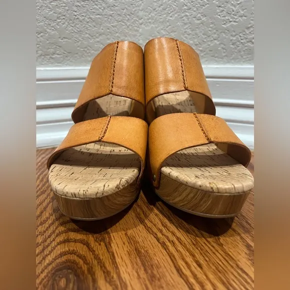 Kork-Ease Darra Leather Platform Heeled Sandals in Natural Size 11M