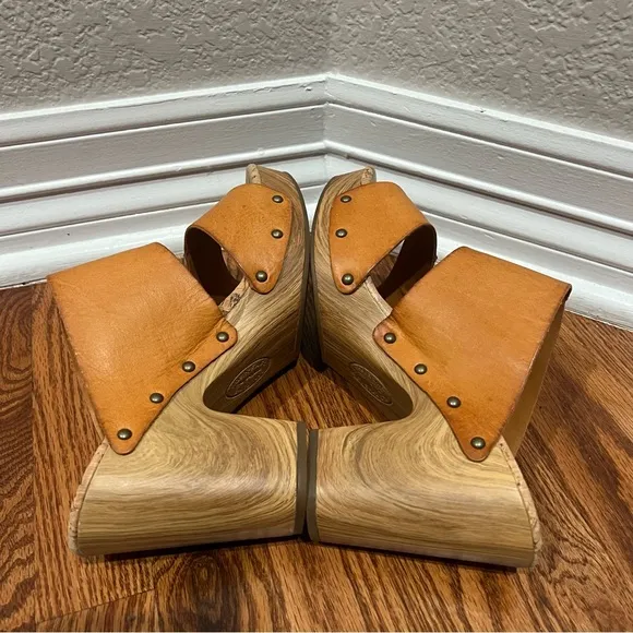 Kork-Ease Darra Leather Platform Heeled Sandals in Natural Size 11M
