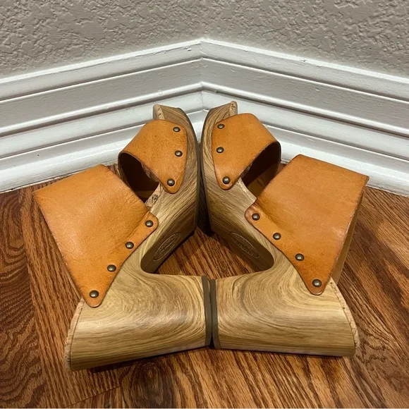 Kork-Ease Darra Leather Platform Heeled Sandals in Natural Size 11M