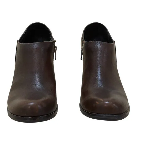 Kork Ease Maroon Wedge Ankle Boots 7.5 Women Brown Leather Bootie Classic