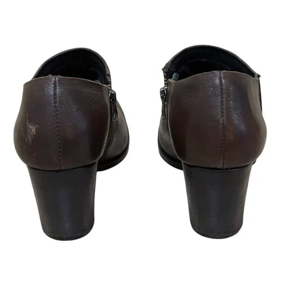 Kork Ease Maroon Wedge Ankle Boots 7.5 Women Brown Leather Bootie Classic