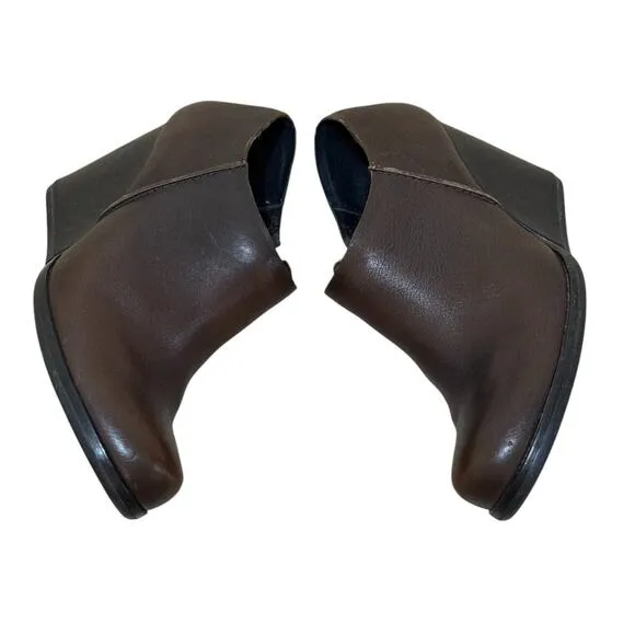 Kork Ease Maroon Wedge Ankle Boots 7.5 Women Brown Leather Bootie Classic