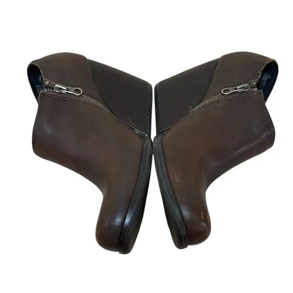 Kork Ease Maroon Wedge Ankle Boots 7.5 Women Brown Leather Bootie Classic