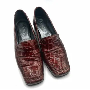 La Canadienne  Croc-Embossed Patent Leather LoafersSz 6.5