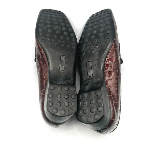 La Canadienne  Croc-Embossed Patent Leather LoafersSz 6.5