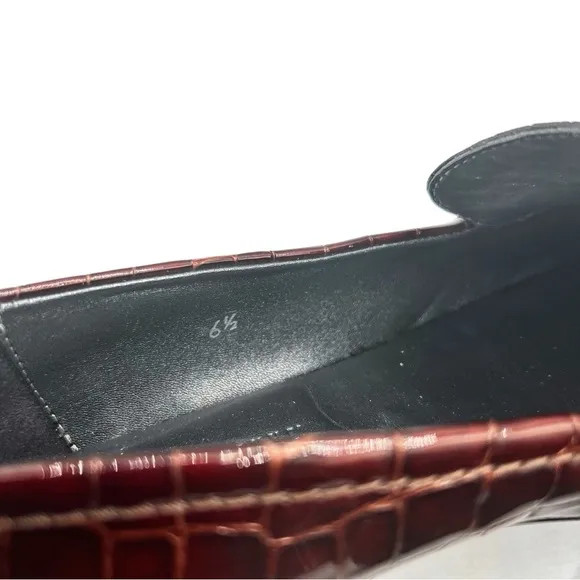 La Canadienne  Croc-Embossed Patent Leather LoafersSz 6.5