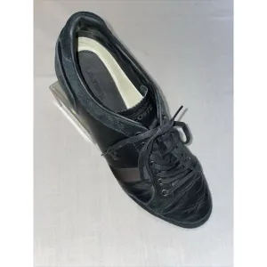 Lacoste Casual Sneakers Mens Size 13 M Black Leather Lace Up Fashion Shoes