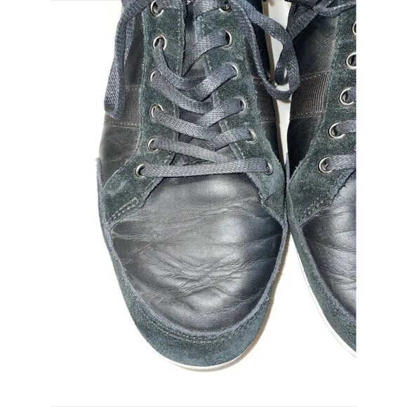 Lacoste Casual Sneakers Mens Size 13 M Black Leather Lace Up Fashion Shoes