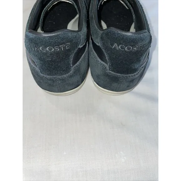 Lacoste Casual Sneakers Mens Size 13 M Black Leather Lace Up Fashion Shoes