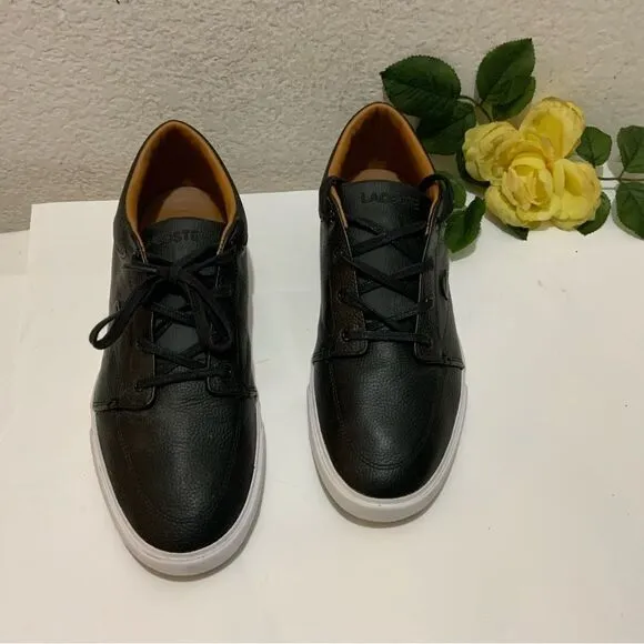 Lacoste Men’s Bayliss Vulc PRM Low Top Lace Up Fashion Sneakers Black Size 11.5