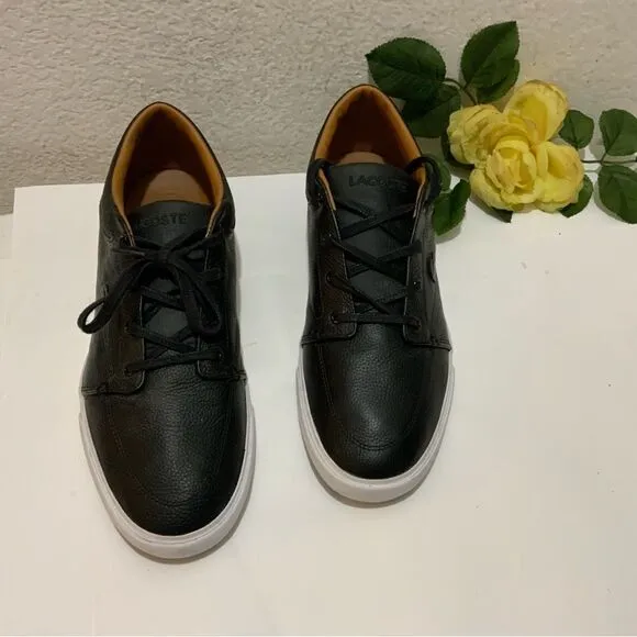 Lacoste Men’s Bayliss Vulc PRM Low Top Lace Up Fashion Sneakers Black Size 11.5