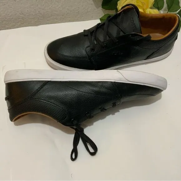 Lacoste Men’s Bayliss Vulc PRM Low Top Lace Up Fashion Sneakers Black Size 11.5
