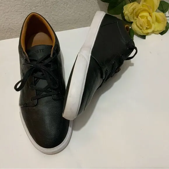 Lacoste Men’s Bayliss Vulc PRM Low Top Lace Up Fashion Sneakers Black Size 11.5