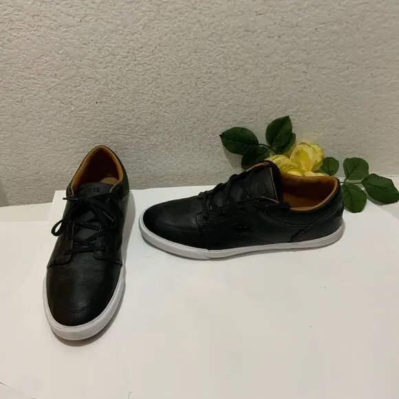 Lacoste Men’s Bayliss Vulc PRM Low Top Lace Up Fashion Sneakers Black Size 11.5
