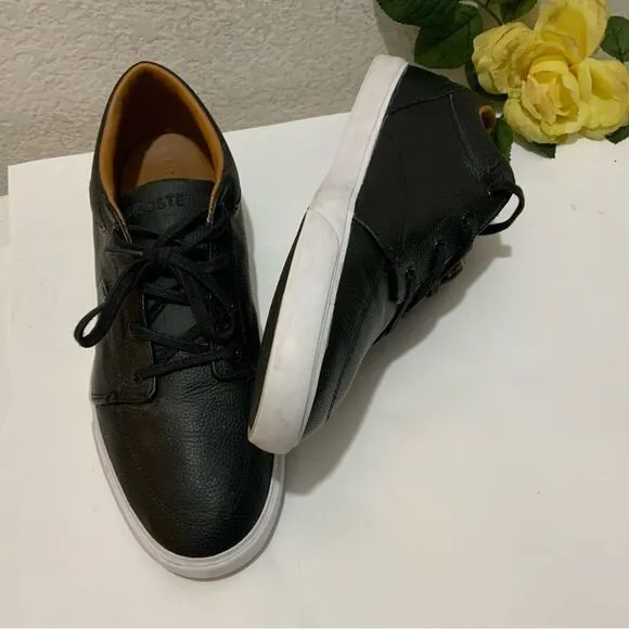 Lacoste Men’s Bayliss Vulc PRM Low Top Lace Up Fashion Sneakers Black Size 11.5