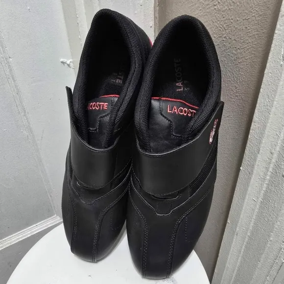Lacoste Protect Crt Low Top Black Red Fashion Sneaker Men's Size 10