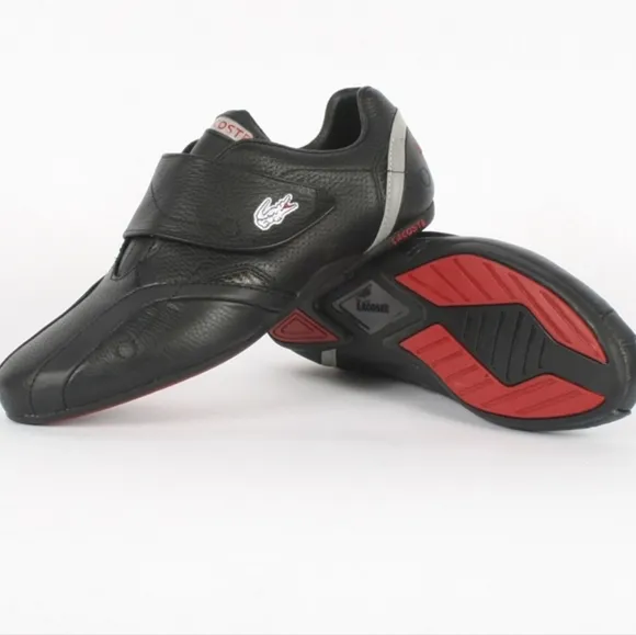 Lacoste Protect Crt Low Top Black Red Fashion Sneaker Men's Size 10