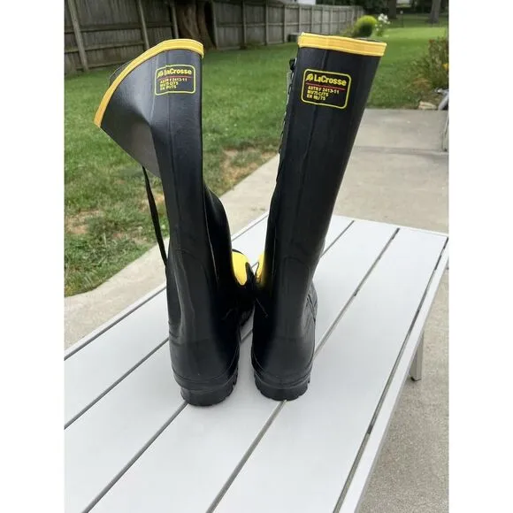 Lacrosse Meta Pac Mens Black Rubber 16in MetG ST Work Boots Size 14 NWT