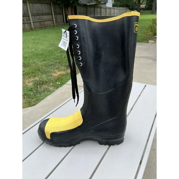 Lacrosse Meta Pac Mens Black Rubber 16in MetG ST Work Boots Size 14 NWT