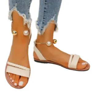 Ladies pearl Braided Sandals sz 7.5