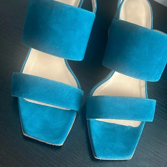 LAFAYETTE 148 New York High City Sandal Blue Suede Size 7.5