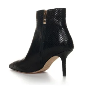 L'Agence Aimee Bootie Suede Booties in Black Snake Ankle Boots Size 36.5 US 6.5