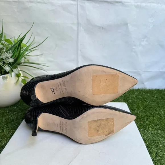 L'Agence Aimee Bootie Suede Booties in Black Snake Ankle Boots Size 36.5 US 6.5