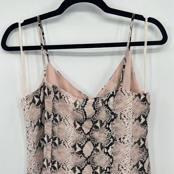 L'AGENCE Romee Silk Maxi Dress - Pink Snake - 2 - New with tags