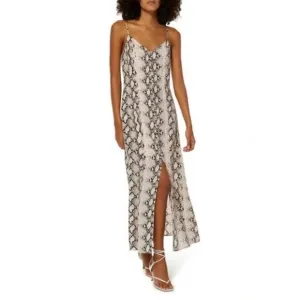 L'AGENCE Romee Silk Maxi Dress - Pink Snake - 2 - New with tags