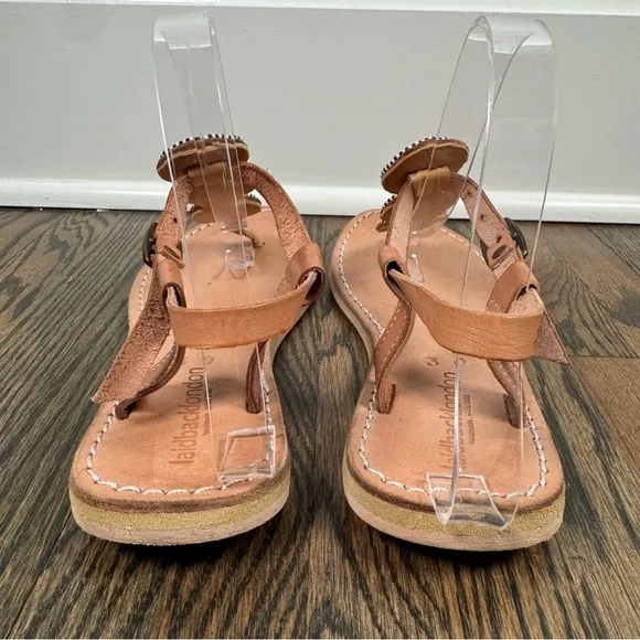Laidback London Isko Flat Leather Beaded Sandals size 39/9
