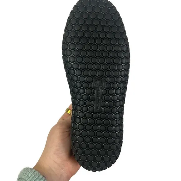 L’Amour Des Pieds NEW Zarrial Bedazzled Black Leather Slip On Sneakers- Size 6.5