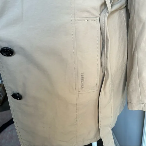 Lands' End Beige Double-Breasted Trench Coat | Size M (10/12) | Classic Staple