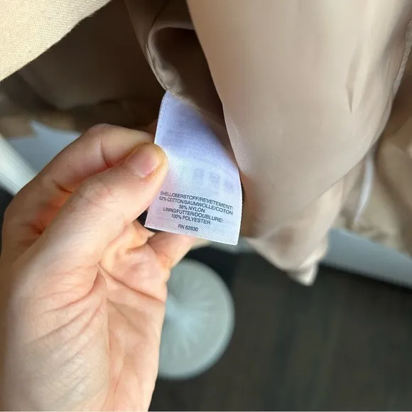 Lands' End Beige Double-Breasted Trench Coat | Size M (10/12) | Classic Staple
