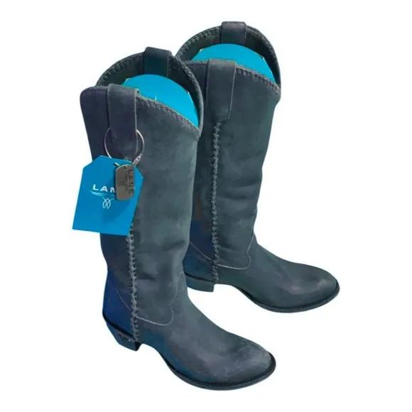 Lane Plain Jane Midnight Blue western cowgirl cowboy knee high boots size 10