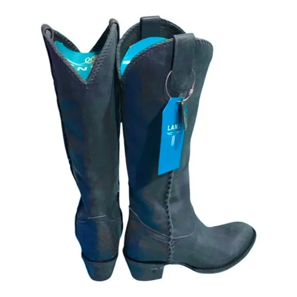 Lane Plain Jane Midnight Blue western cowgirl cowboy knee high boots size 10