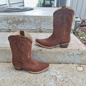 Lane Sandaga Chesnut Brown Suede  Western Cowboy Boots Size 10