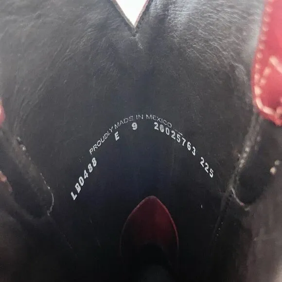 Lane LEXINGTON Womens Cowboy Boots Size 9 Red Leather Western Wear Cowgirl Tall