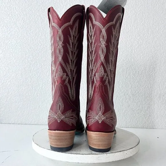 Lane LEXINGTON Womens Cowboy Boots Size 9 Red Leather Western Wear Cowgirl Tall